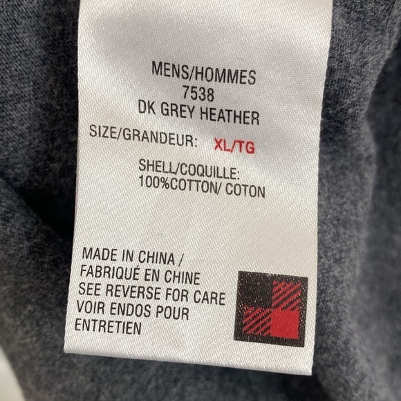 Woolrich Men’s Long Sleeve Henley 100% Cotton Dark Grey Heather Size XL - Picture 5 of 7